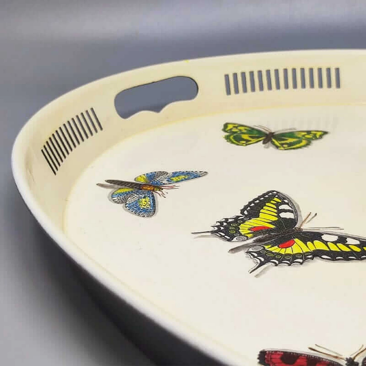 Oval metal tray by Piero Fornasetti, 1970s 9