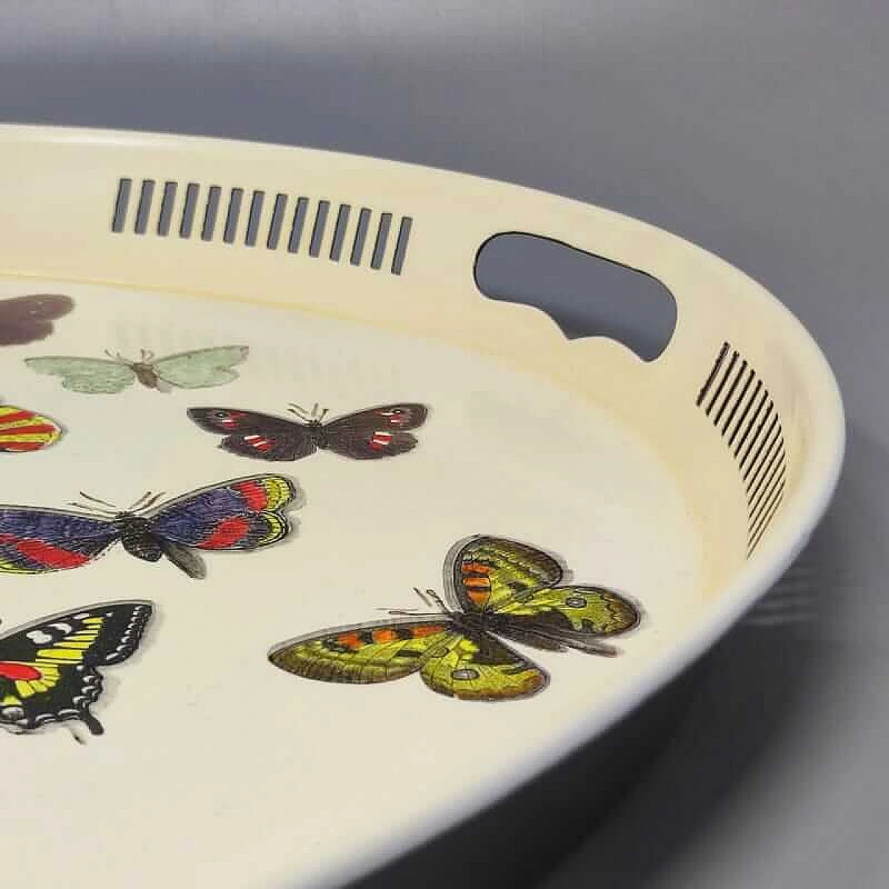 Oval metal tray by Piero Fornasetti, 1970s 10