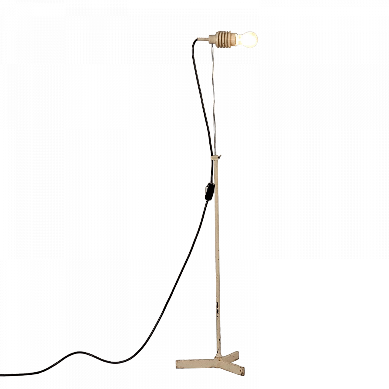 Lampada da terra ad altezza regolabile in metallo e alluminio smaltati e cromati, anni '60 9