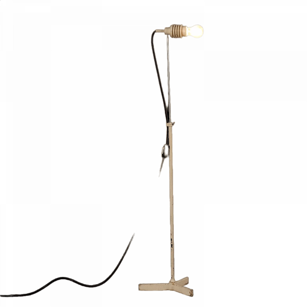 Lampada da terra ad altezza regolabile in metallo e alluminio smaltati e cromati, anni '60 10