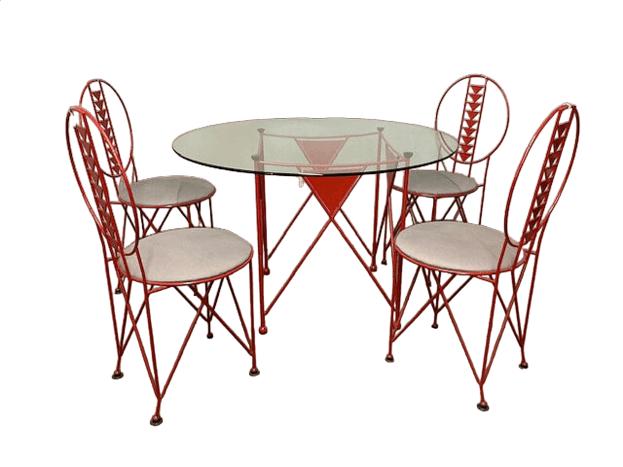 4 Sedie e tavolo di Frank Lloyd Wright per Cassina, anni '80 12