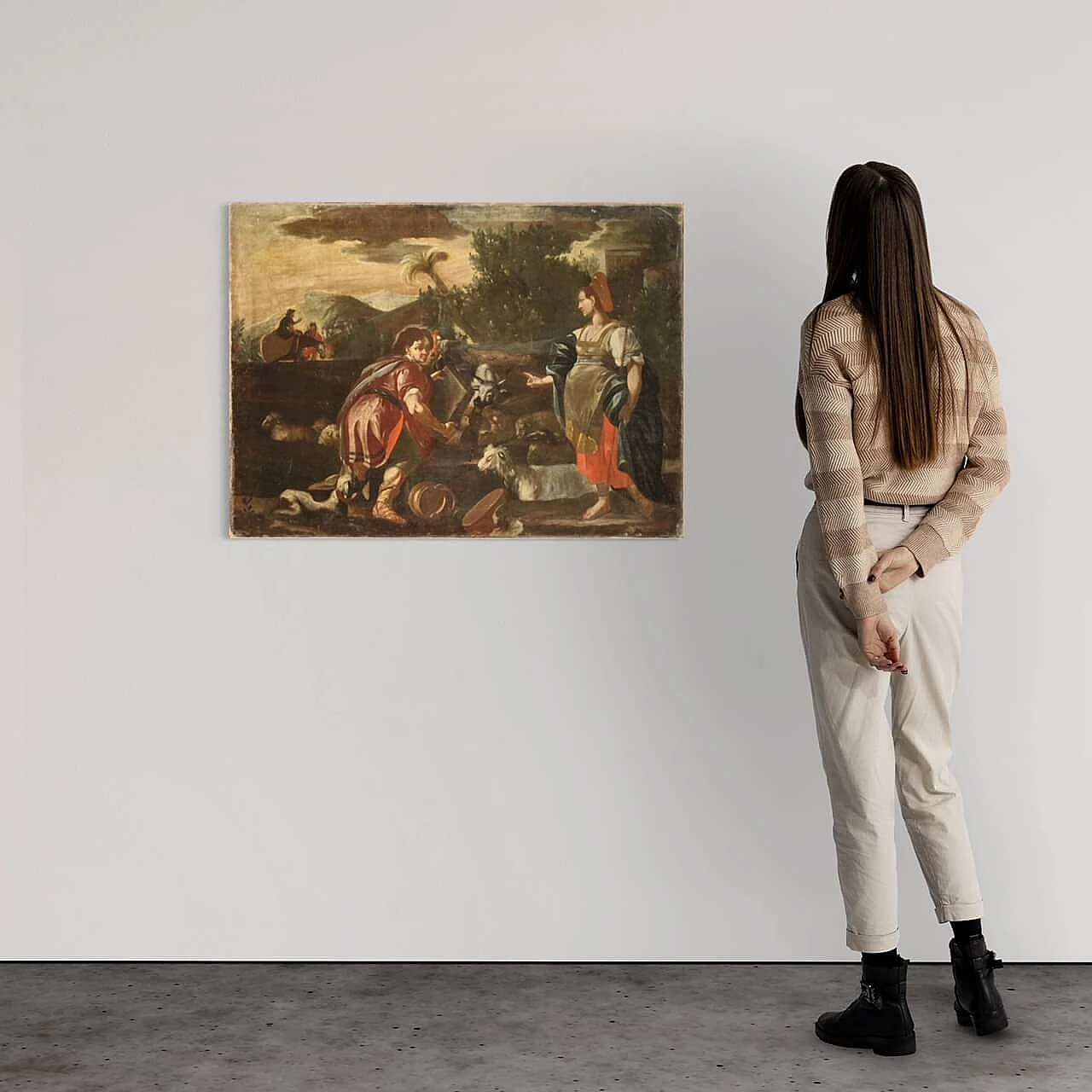 Rachel and Jacob at the well, oil on canvas, 18th century 1