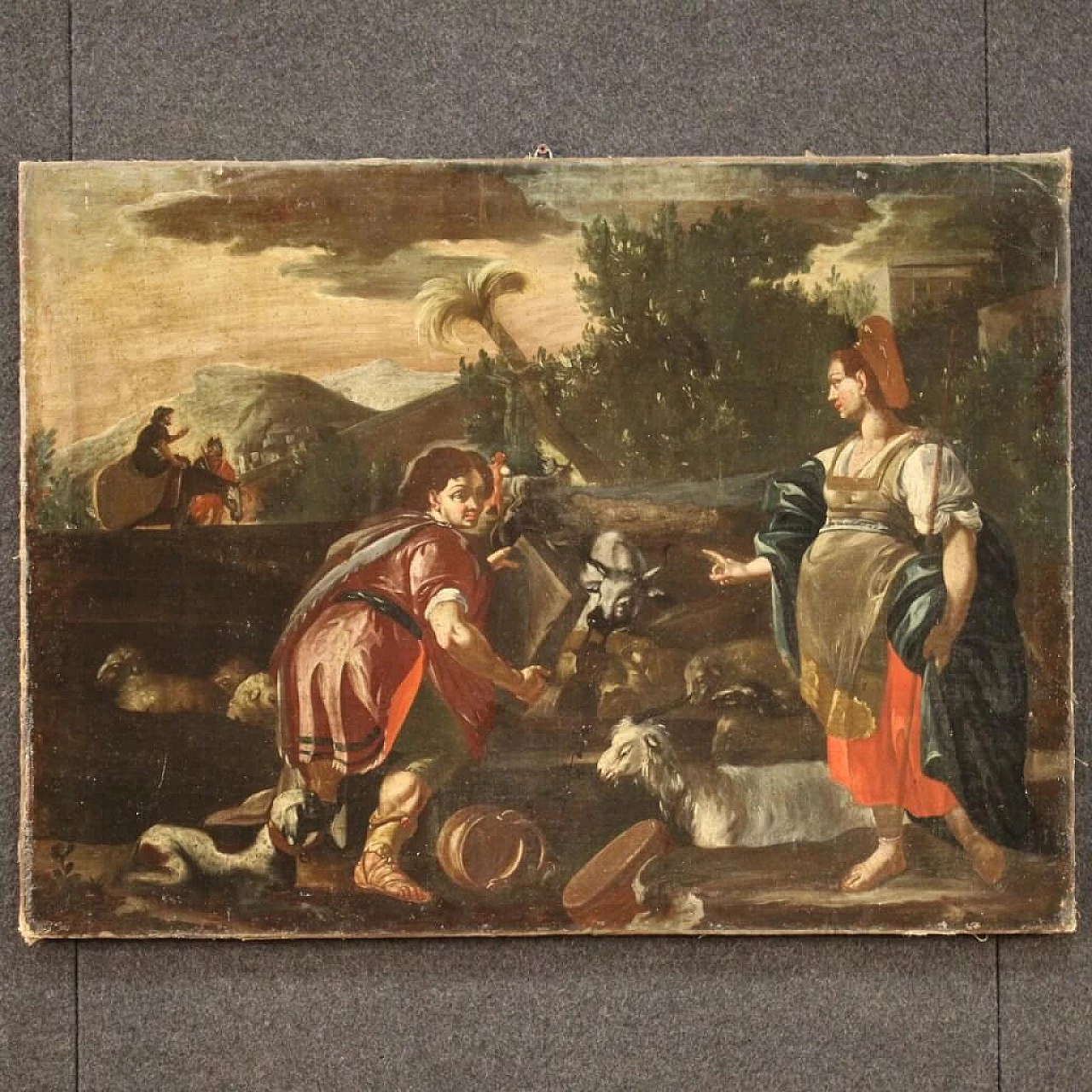 Rachel and Jacob at the well, oil on canvas, 18th century 6