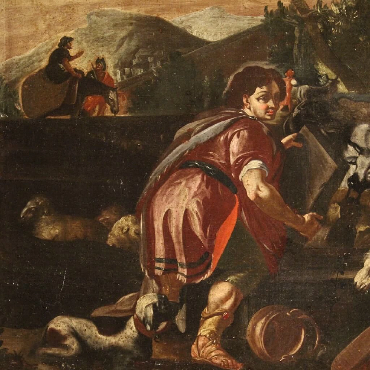 Rachel and Jacob at the well, oil on canvas, 18th century 9