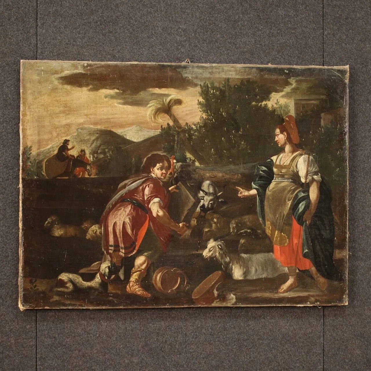 Rachel and Jacob at the well, oil on canvas, 18th century 12