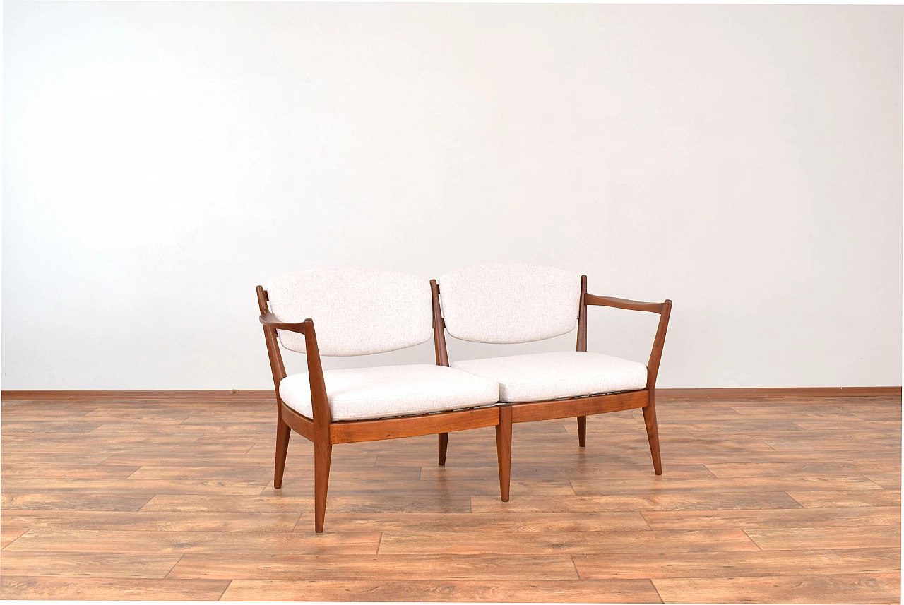 Norwegian Kaminstolen teak sofa by Fredrik A. Kayser and Adolf Relling for Arnestad Bruk, 1950s 1