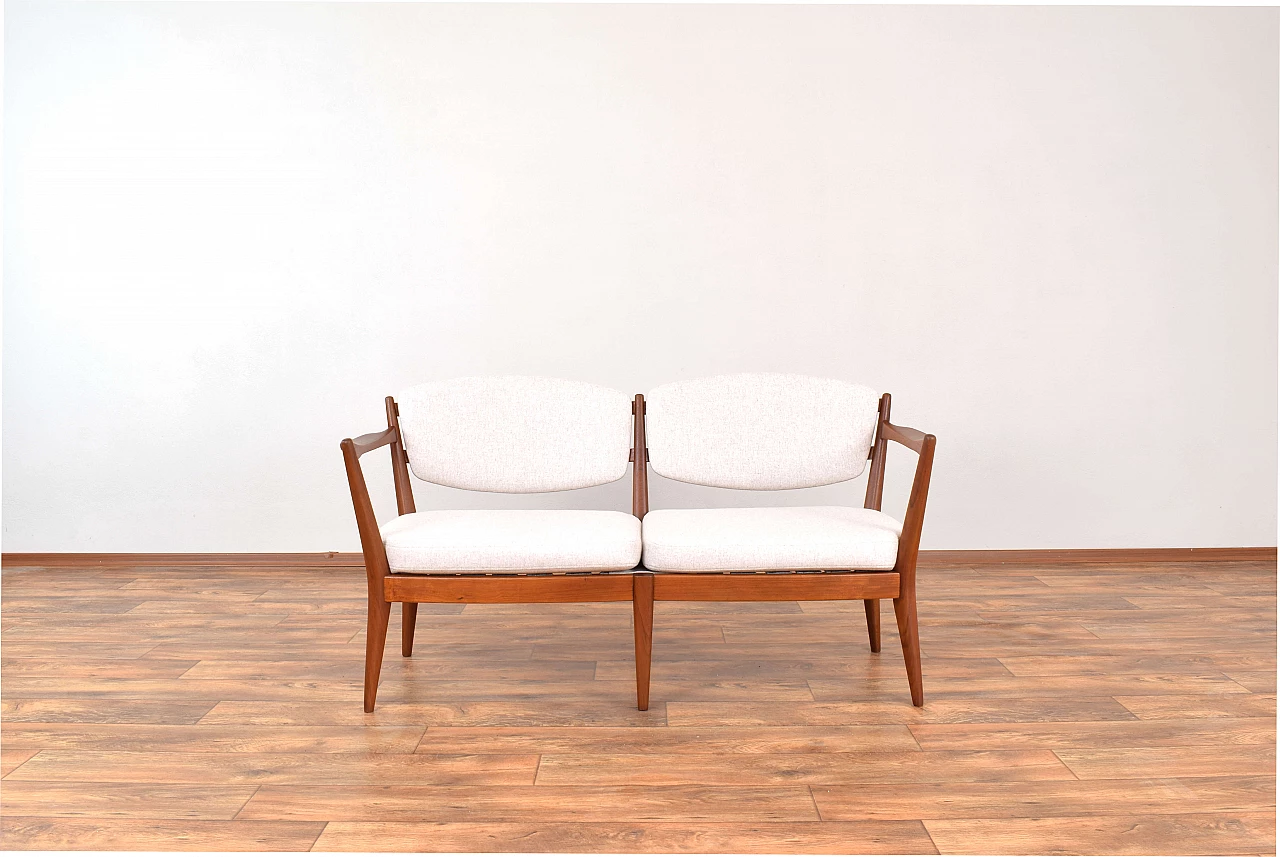 Norwegian Kaminstolen teak sofa by Fredrik A. Kayser and Adolf Relling for Arnestad Bruk, 1950s 2