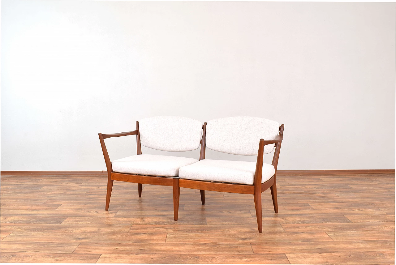 Norwegian Kaminstolen teak sofa by Fredrik A. Kayser and Adolf Relling for Arnestad Bruk, 1950s 3