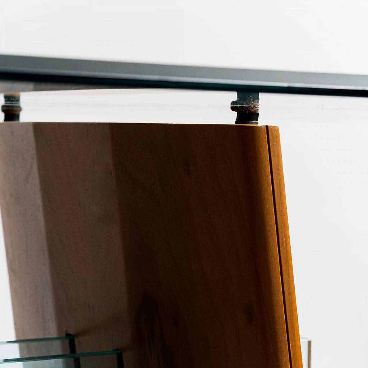 Wood and shaped glass table, 1980s 8