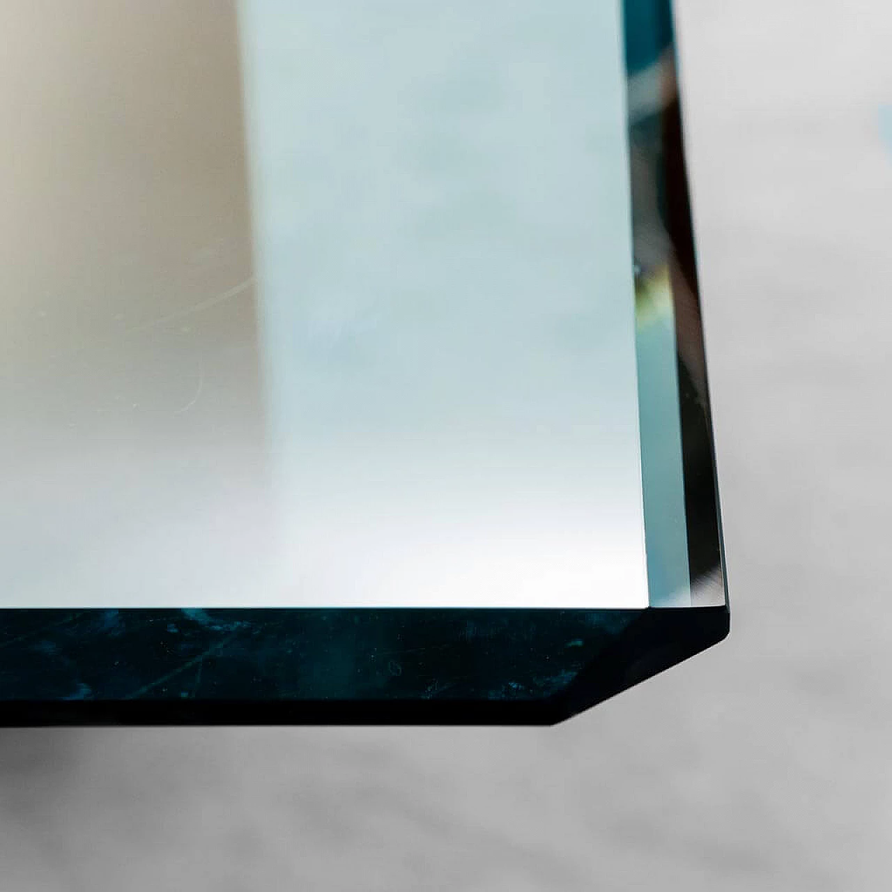 Wood and shaped glass table, 1980s 9