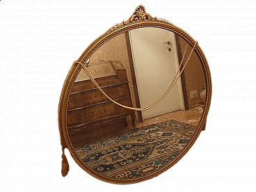 Round mirror in gilded wood, 1960s