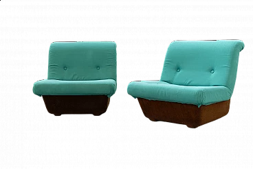 Pair of fabric armchairs with fibreglass frame by Lev & Lev, 1970s