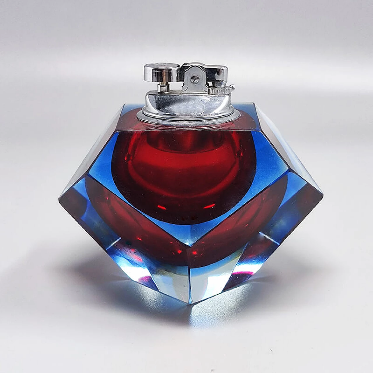 Submerged Murano glass table lighter by Flavio Poli for Seguso, 1960s 1