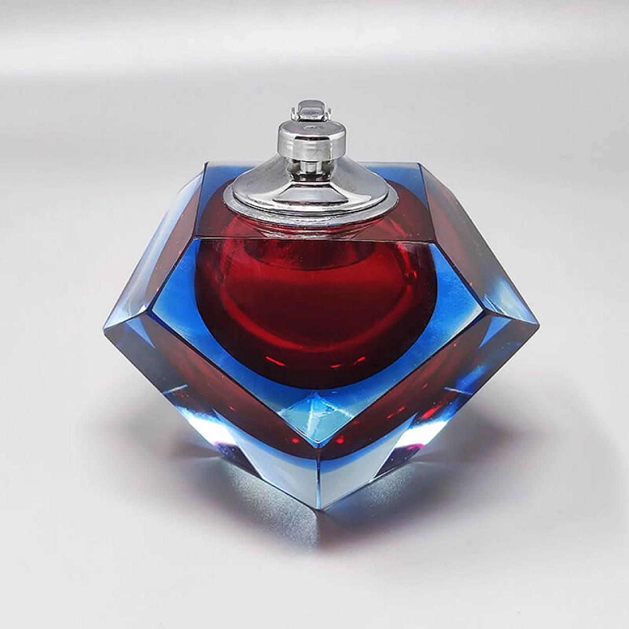 Submerged Murano glass table lighter by Flavio Poli for Seguso, 1960s 3