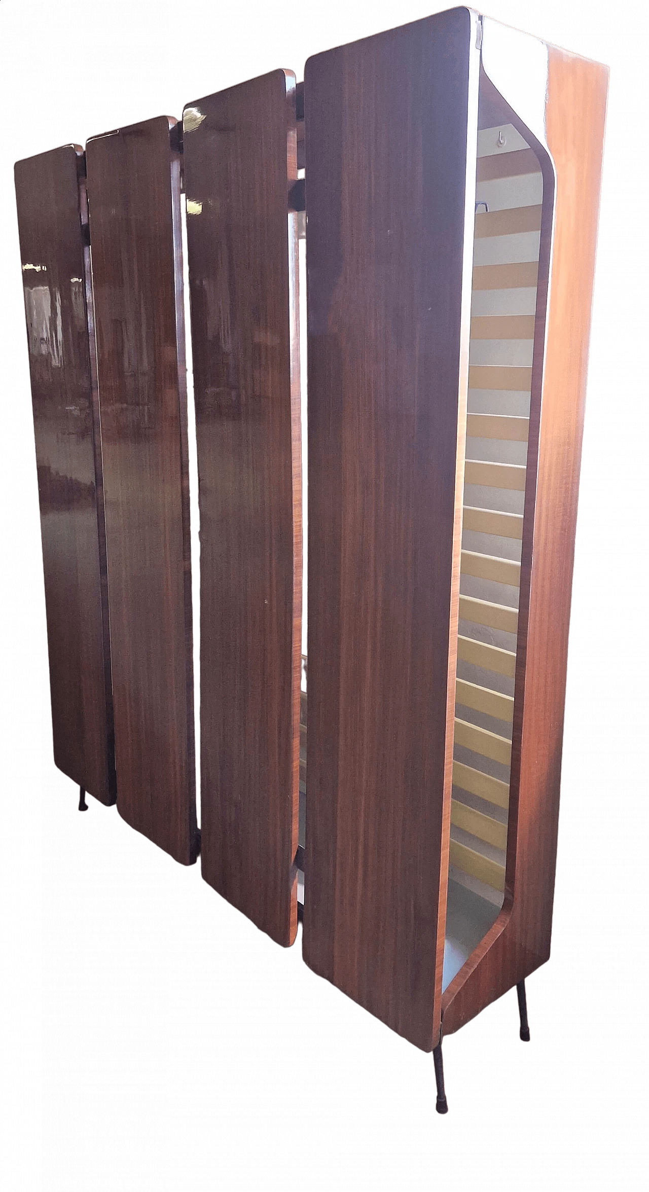 Mahogany hall cabinet with coat rack, 1950s 9