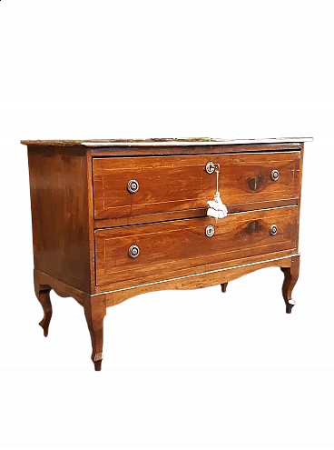 Louis XV threaded walnut dresser with two drawers, 18th century