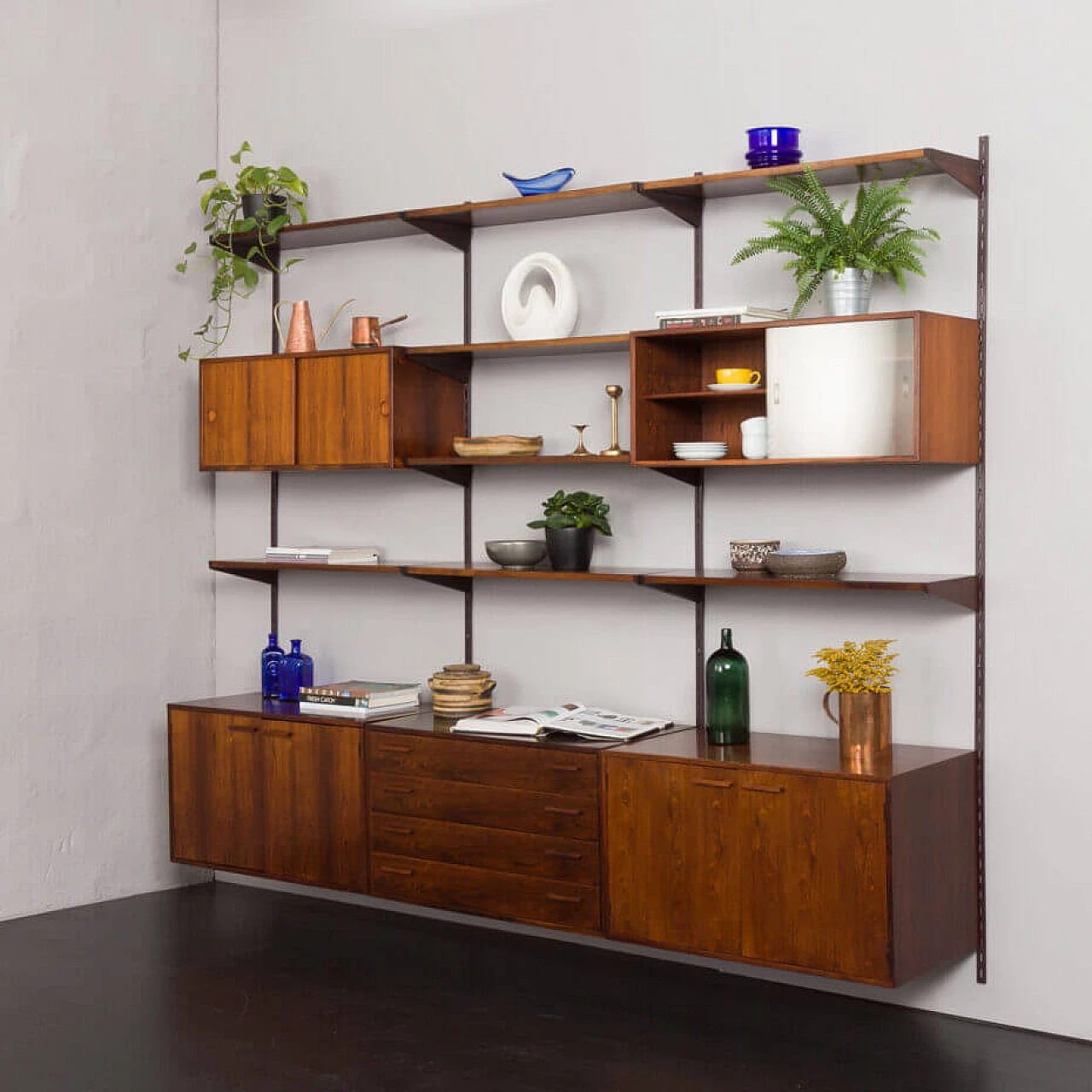 Modular rosewood bookcase with five cabinets by Kai Kristiansen for FM Mobler, 1960s 2