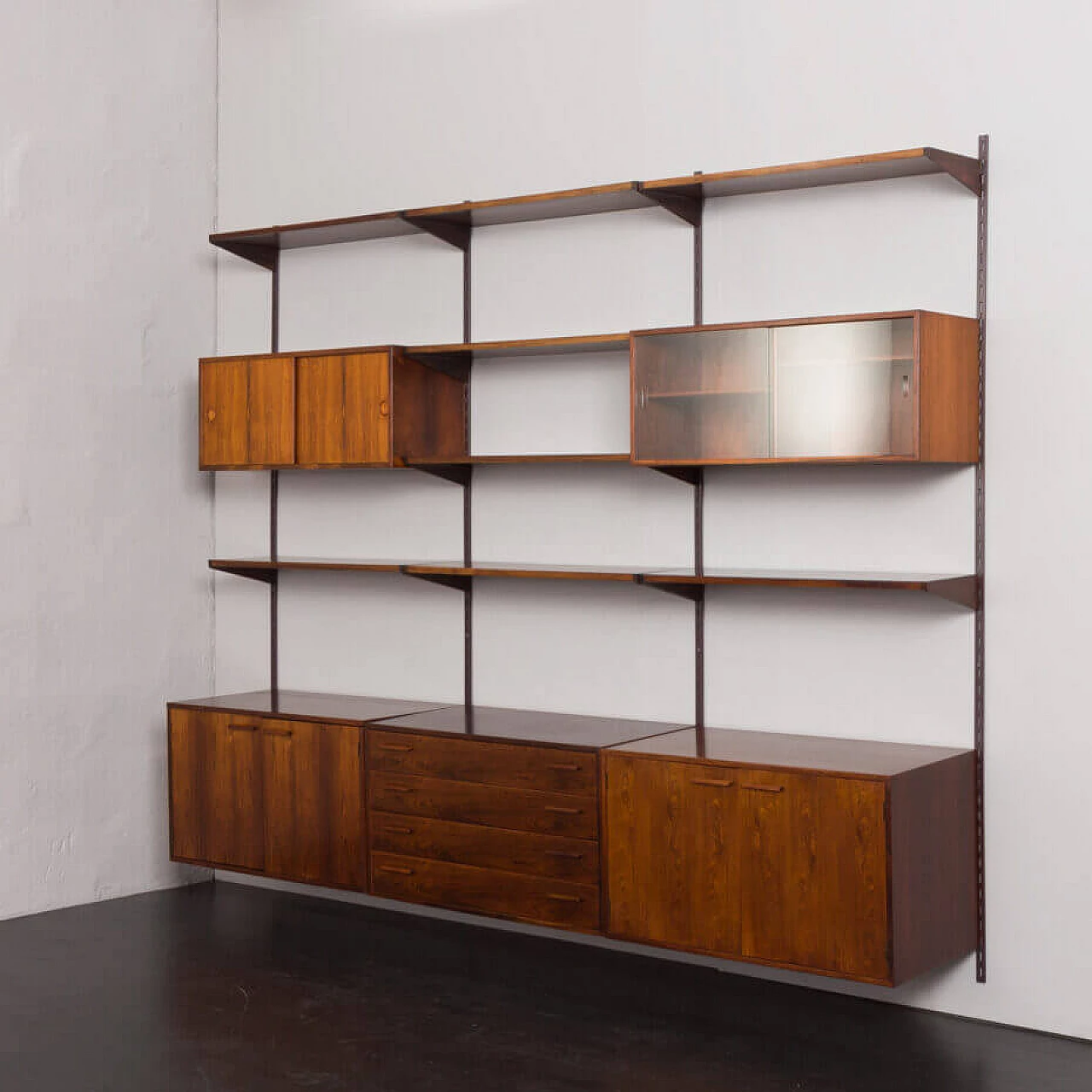 Modular rosewood bookcase with five cabinets by Kai Kristiansen for FM Mobler, 1960s 3