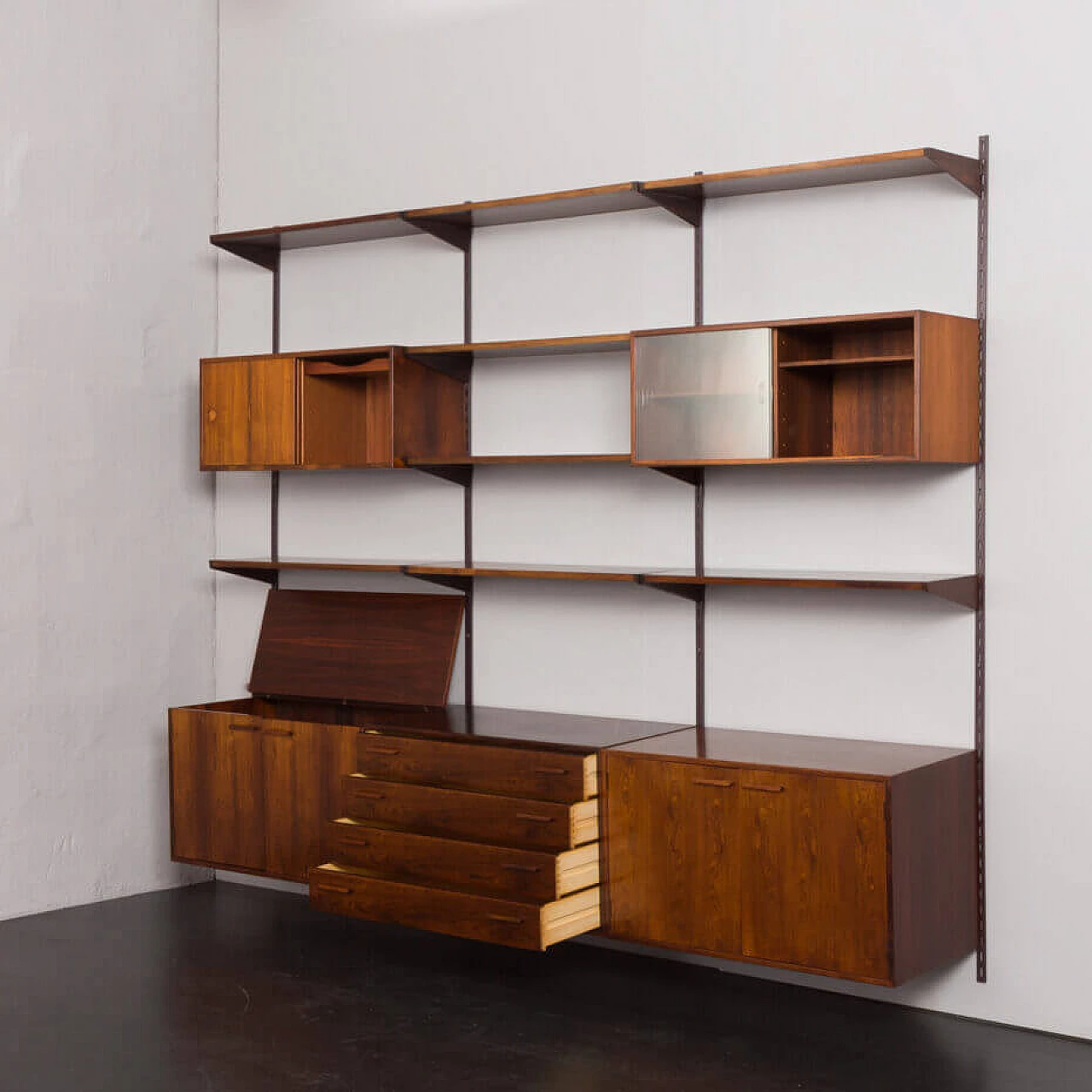 Modular rosewood bookcase with five cabinets by Kai Kristiansen for FM Mobler, 1960s 4