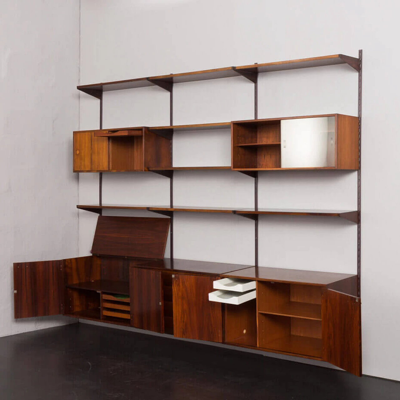 Modular rosewood bookcase with five cabinets by Kai Kristiansen for FM Mobler, 1960s 5