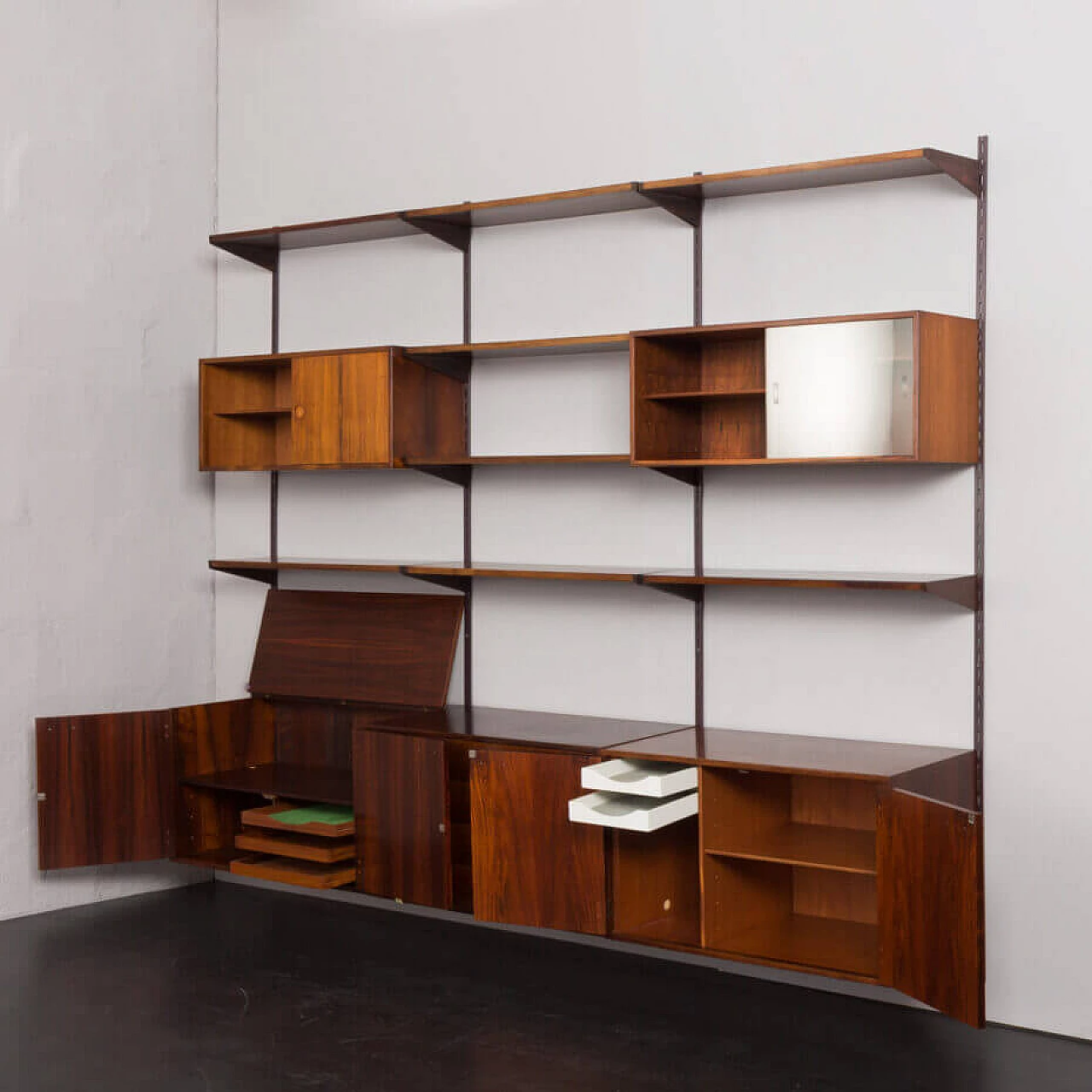 Modular rosewood bookcase with five cabinets by Kai Kristiansen for FM Mobler, 1960s 6