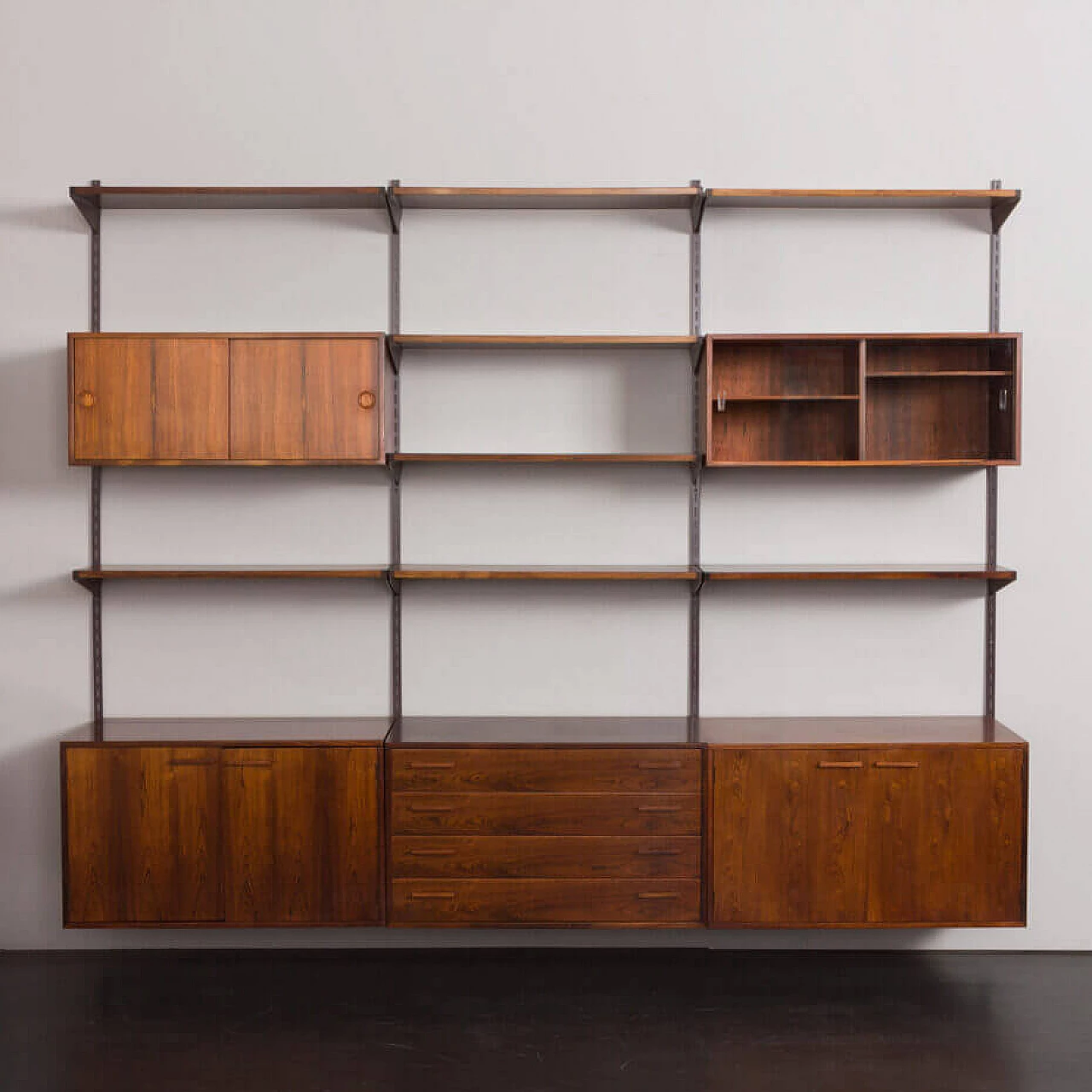 Modular rosewood bookcase with five cabinets by Kai Kristiansen for FM Mobler, 1960s 7