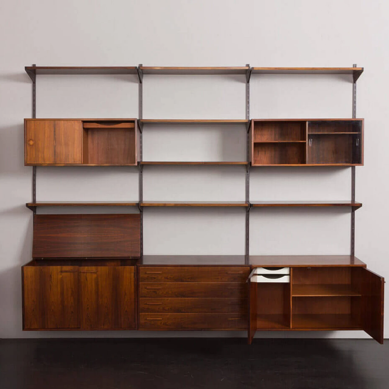 Modular rosewood bookcase with five cabinets by Kai Kristiansen for FM Mobler, 1960s 8