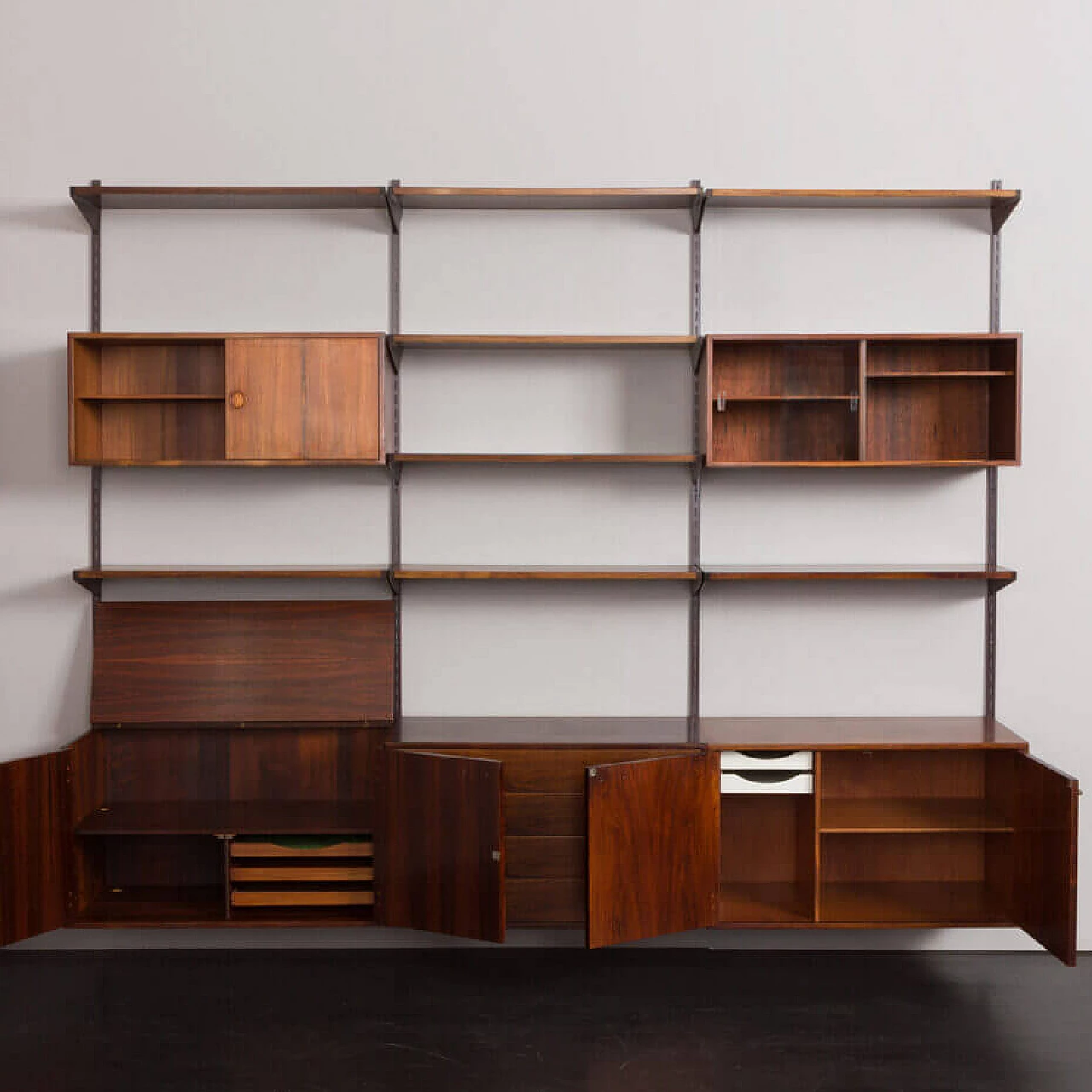 Modular rosewood bookcase with five cabinets by Kai Kristiansen for FM Mobler, 1960s 9