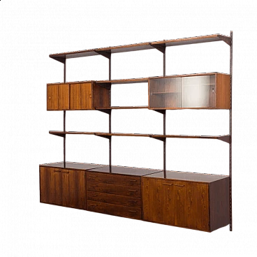 Modular rosewood bookcase with five cabinets by Kai Kristiansen for FM Mobler, 1960s