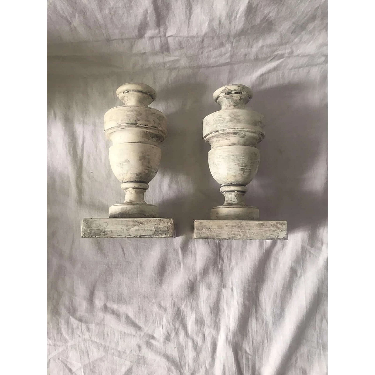 Pair of hand-carved wooden bases, 1940s 7