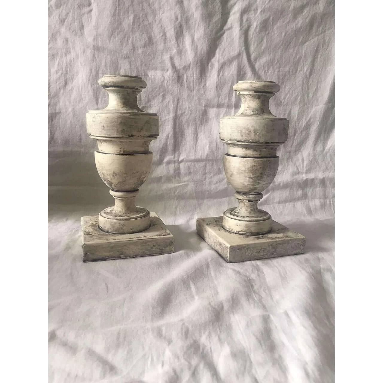 Pair of hand-carved wooden bases, 1940s 12