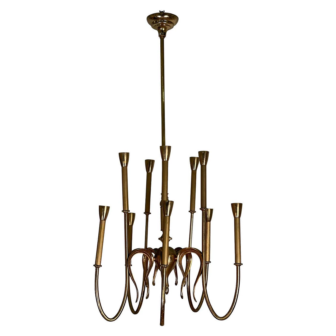 Chandelier in the style of Guglielmo Ulrich of F.I.L.C., 1950s 1