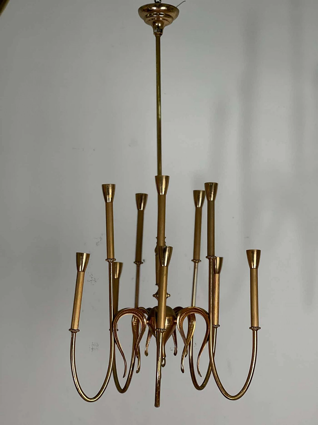 Chandelier in the style of Guglielmo Ulrich of F.I.L.C., 1950s 3