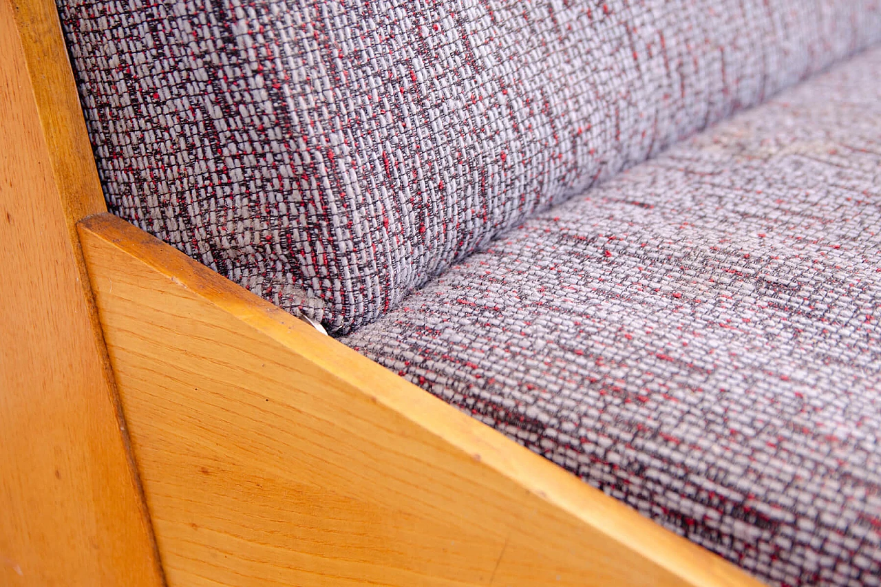 Ash veneered wood and fabric sofa bed by Tatra Nábytok, 1970s 9