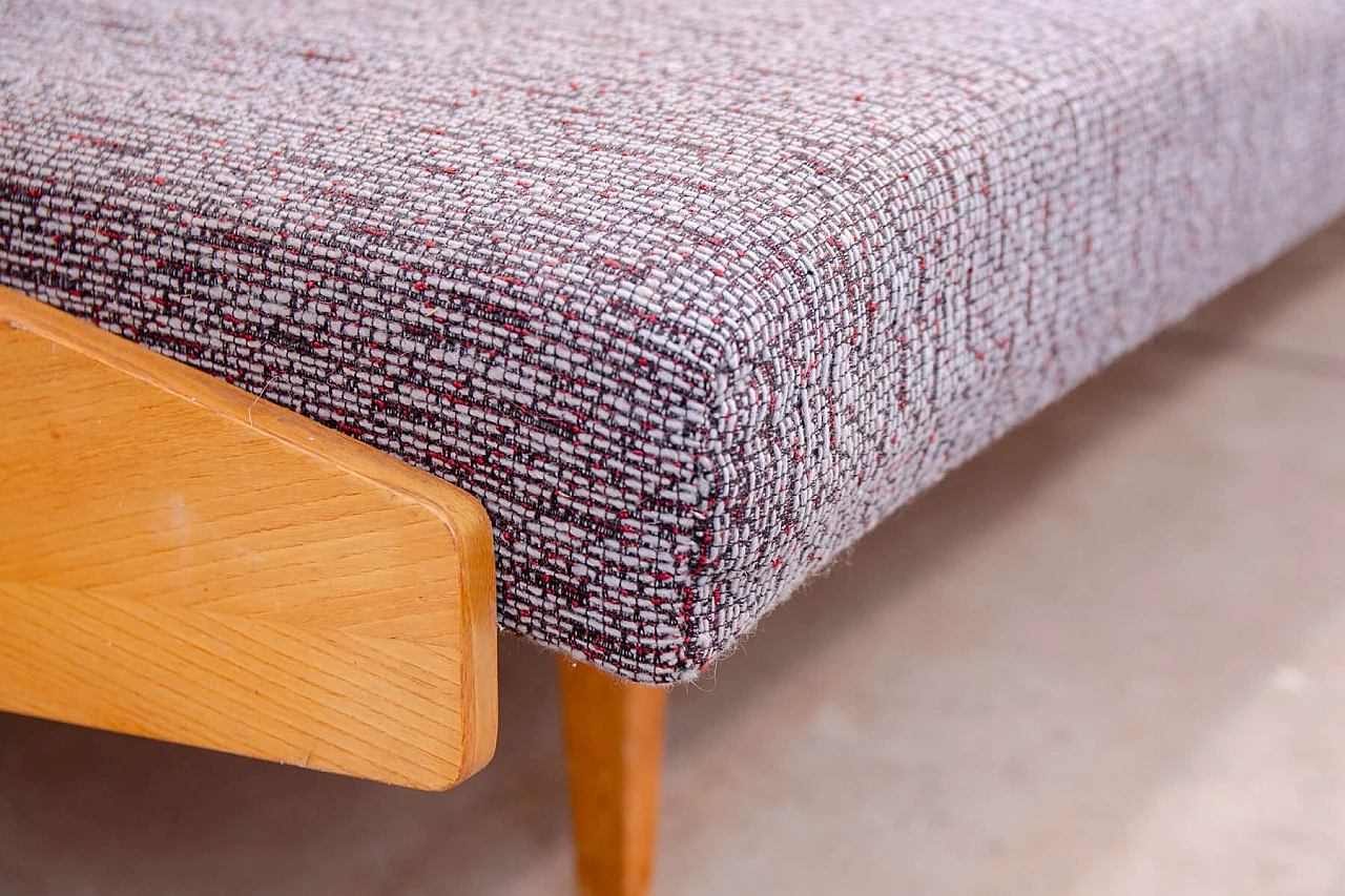 Ash veneered wood and fabric sofa bed by Tatra Nábytok, 1970s 10
