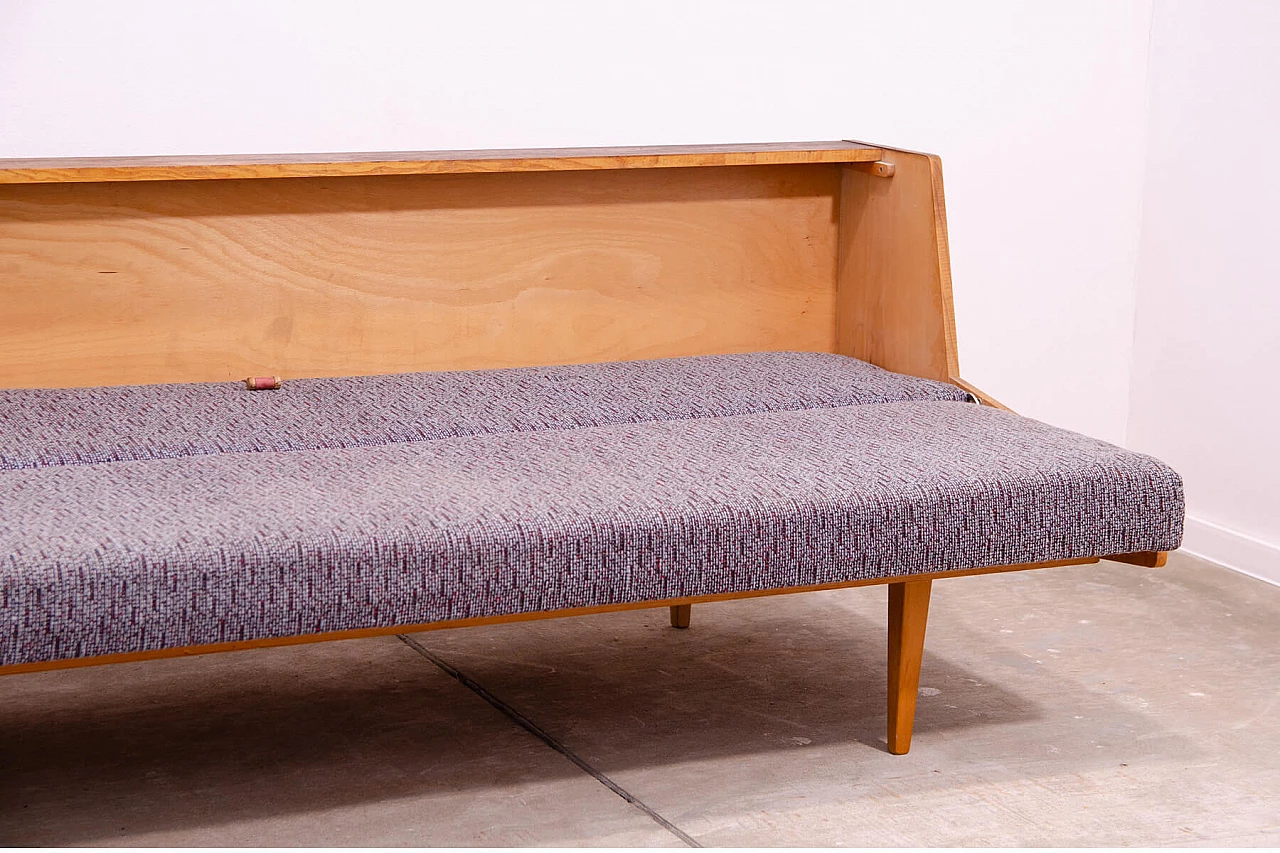 Ash veneered wood and fabric sofa bed by Tatra Nábytok, 1970s 17