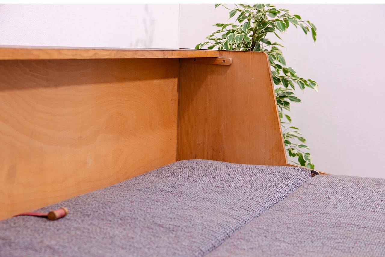 Ash veneered wood and fabric sofa bed by Tatra Nábytok, 1970s 18