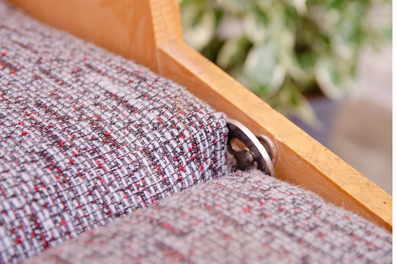 Ash veneered wood and fabric sofa bed by Tatra Nábytok, 1970s 20