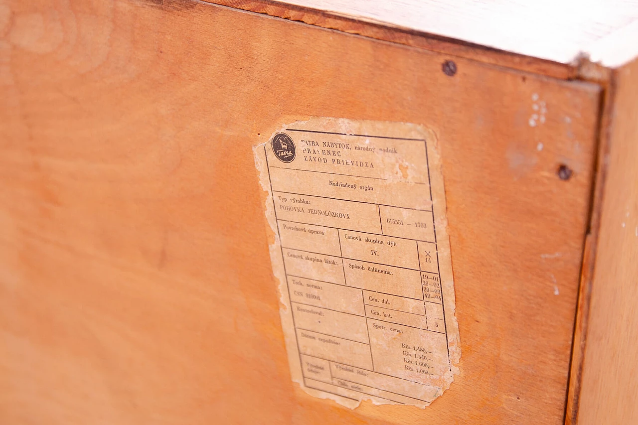 Ash veneered wood and fabric sofa bed by Tatra Nábytok, 1970s 22