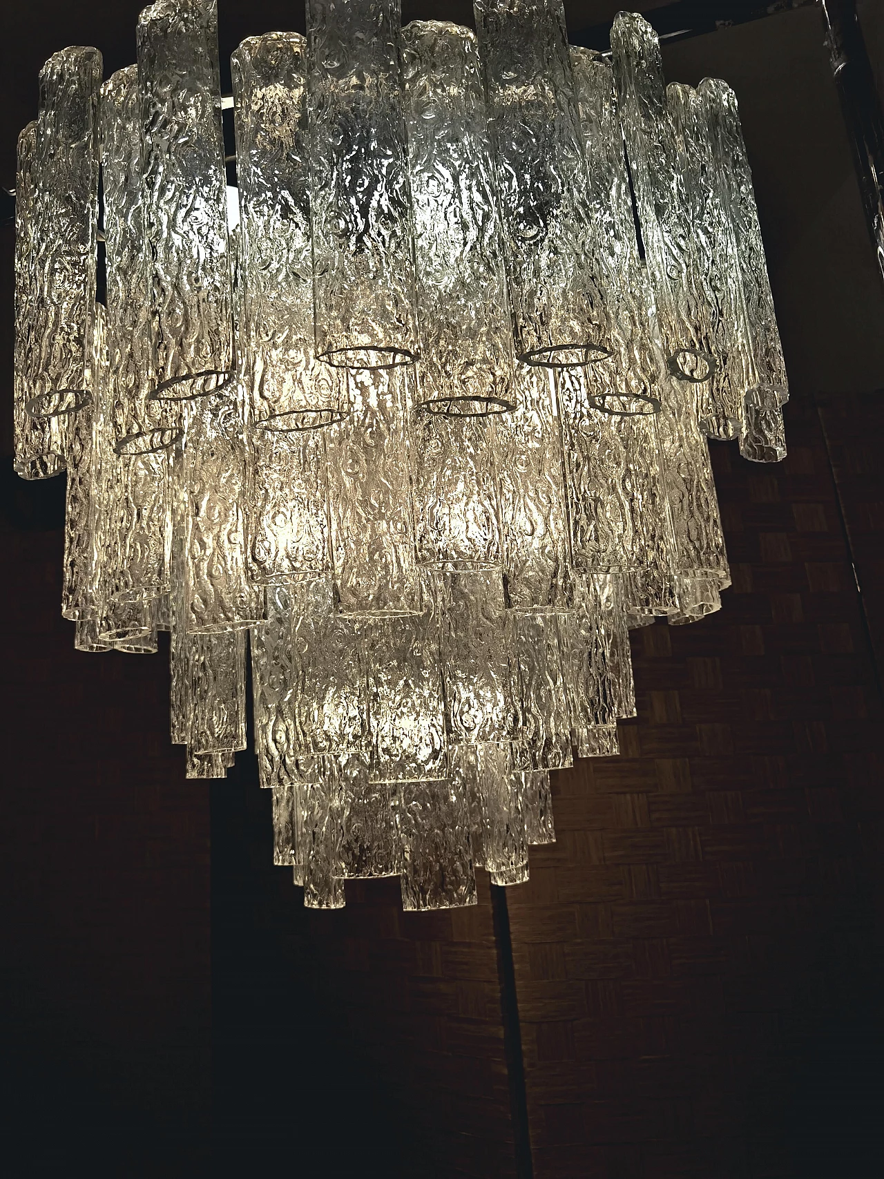 Lampadario in vetro soffiato di Murano di Toni Zuccheri, anni '70 5