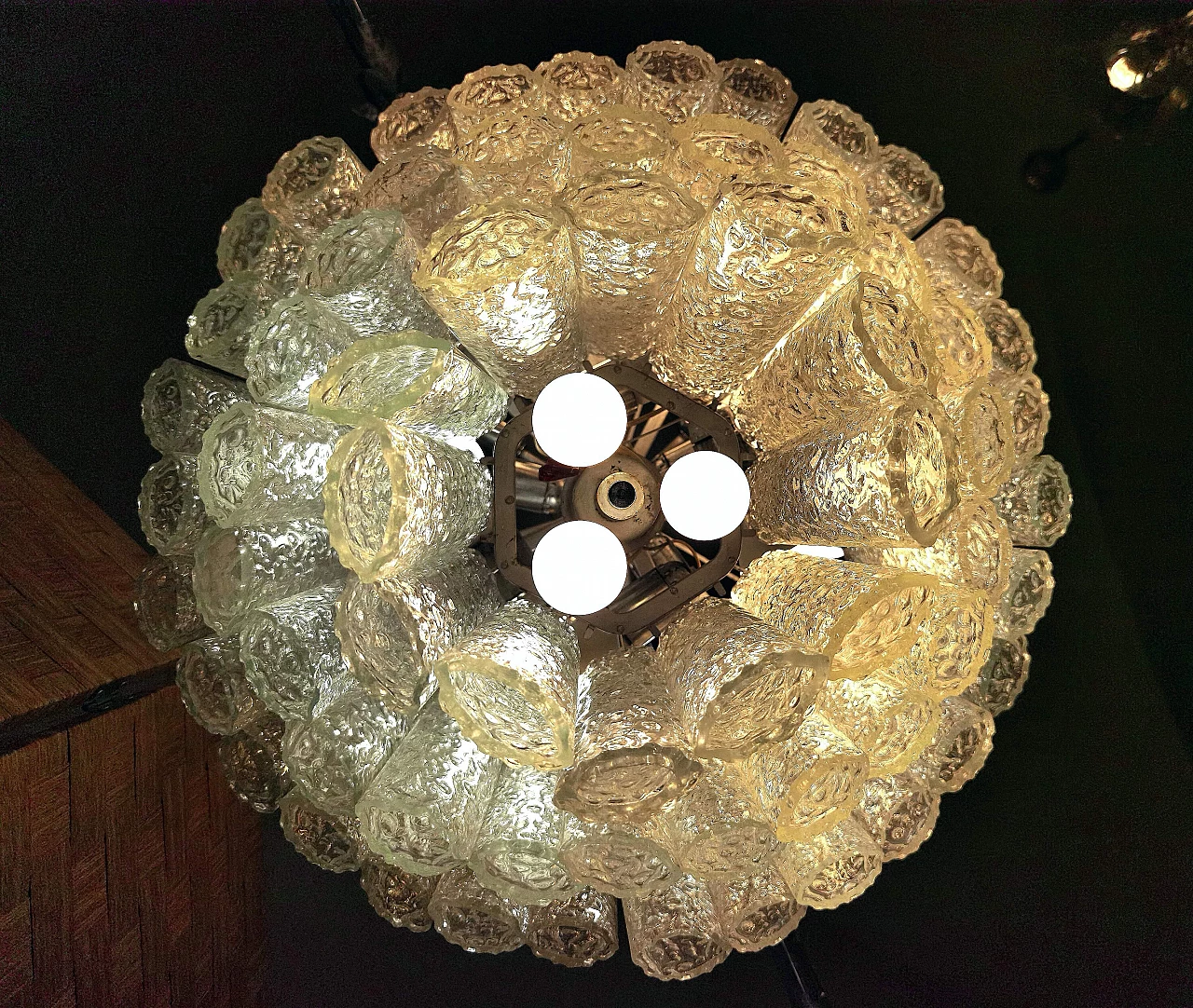 Lampadario in vetro soffiato di Murano di Toni Zuccheri, anni '70 13