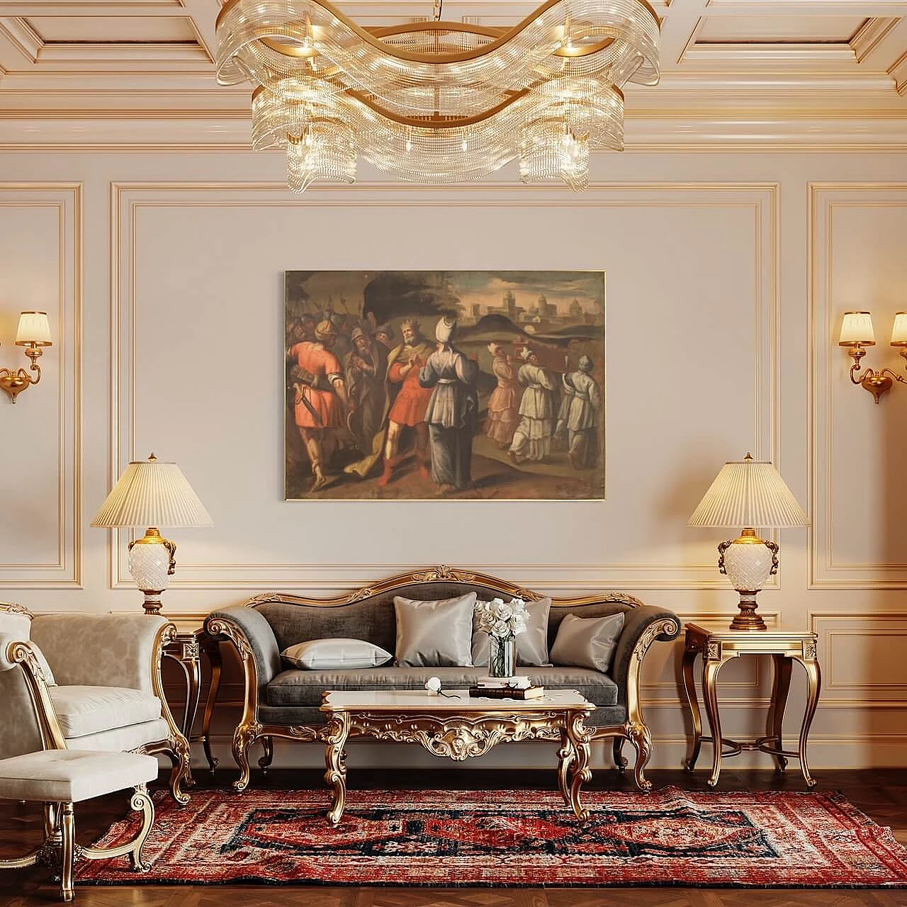 King David in Jerusalem, oil painting on canvas, first half of the 18th century 4