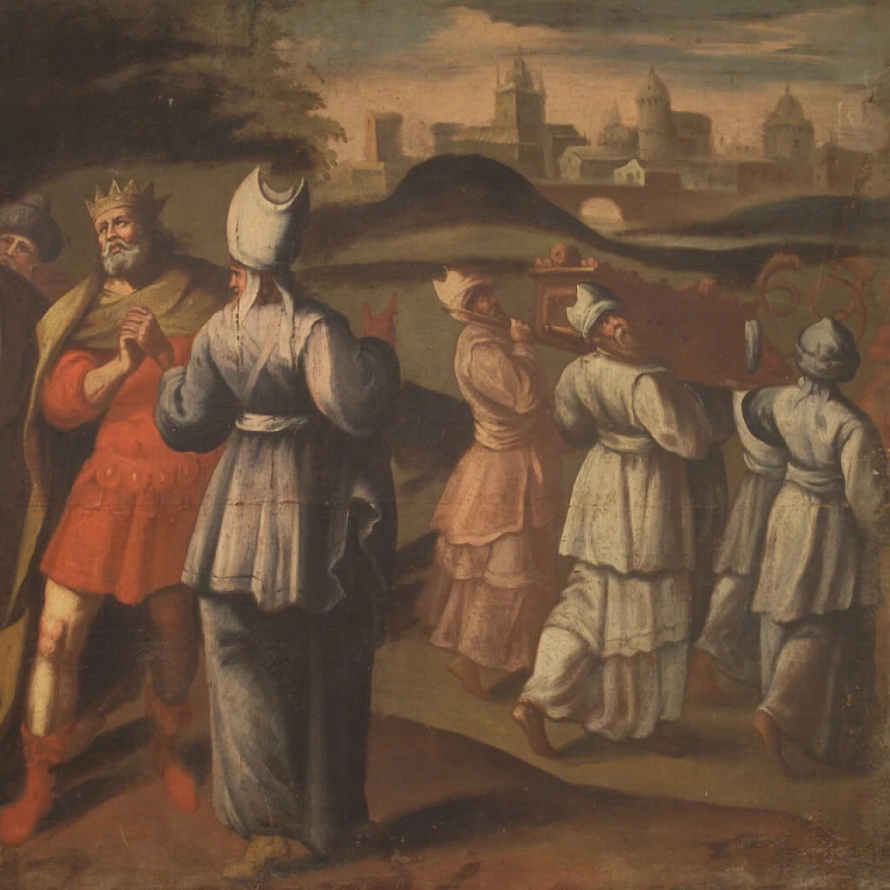 King David in Jerusalem, oil painting on canvas, first half of the 18th century 8