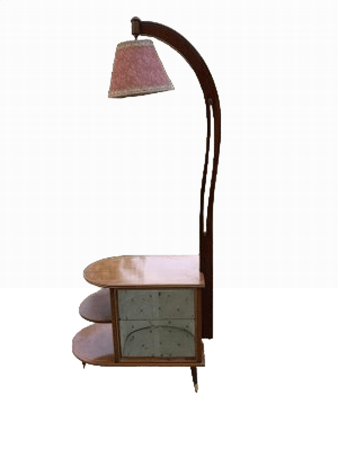 Mobile bar in noce con lampada di Wilhelm Krechlok KG, anni '50 9