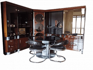 Credenza con vetrina e angolo bar, anni '70