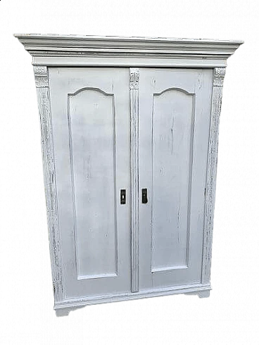 Armadio a due ante in legno dipinto, fine '800