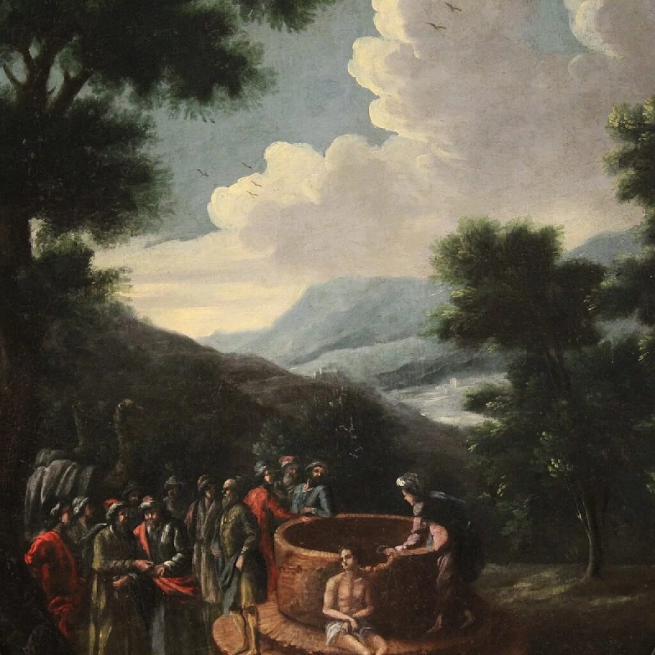 Joseph at the well, oil painting on canvas, 18th century 2
