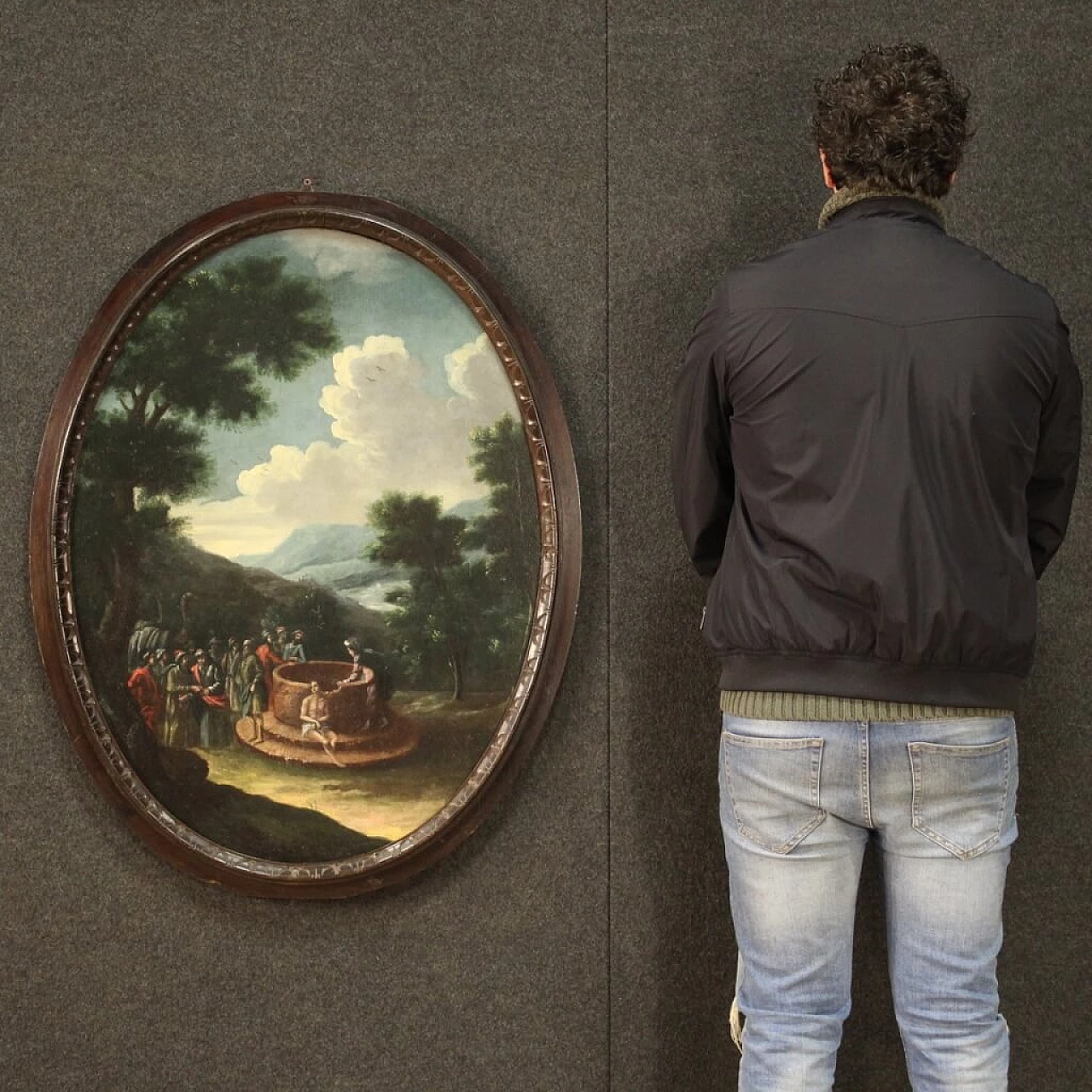 Joseph at the well, oil painting on canvas, 18th century 3