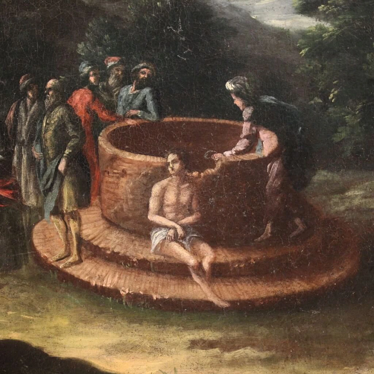 Joseph at the well, oil painting on canvas, 18th century 8