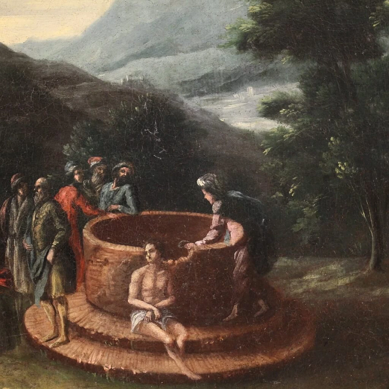 Joseph at the well, oil painting on canvas, 18th century 12